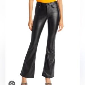 NWOT MOTHER Black Faux Leather Flare Bootcut Pant